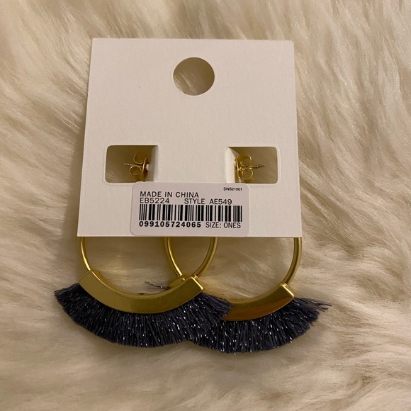 NWT Madewell Fringe Hoop Earrings - Picture 5 of 5